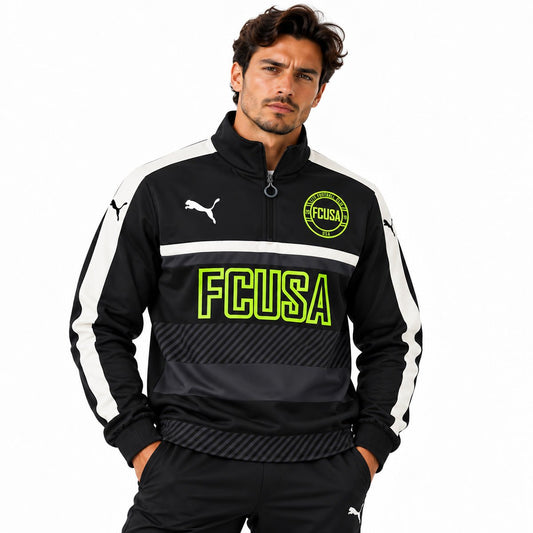 Puma Men's Jacket M Black FCUSA Quarter Zip Casual Sportswear – Jacket product photo 1 | RewearableUK