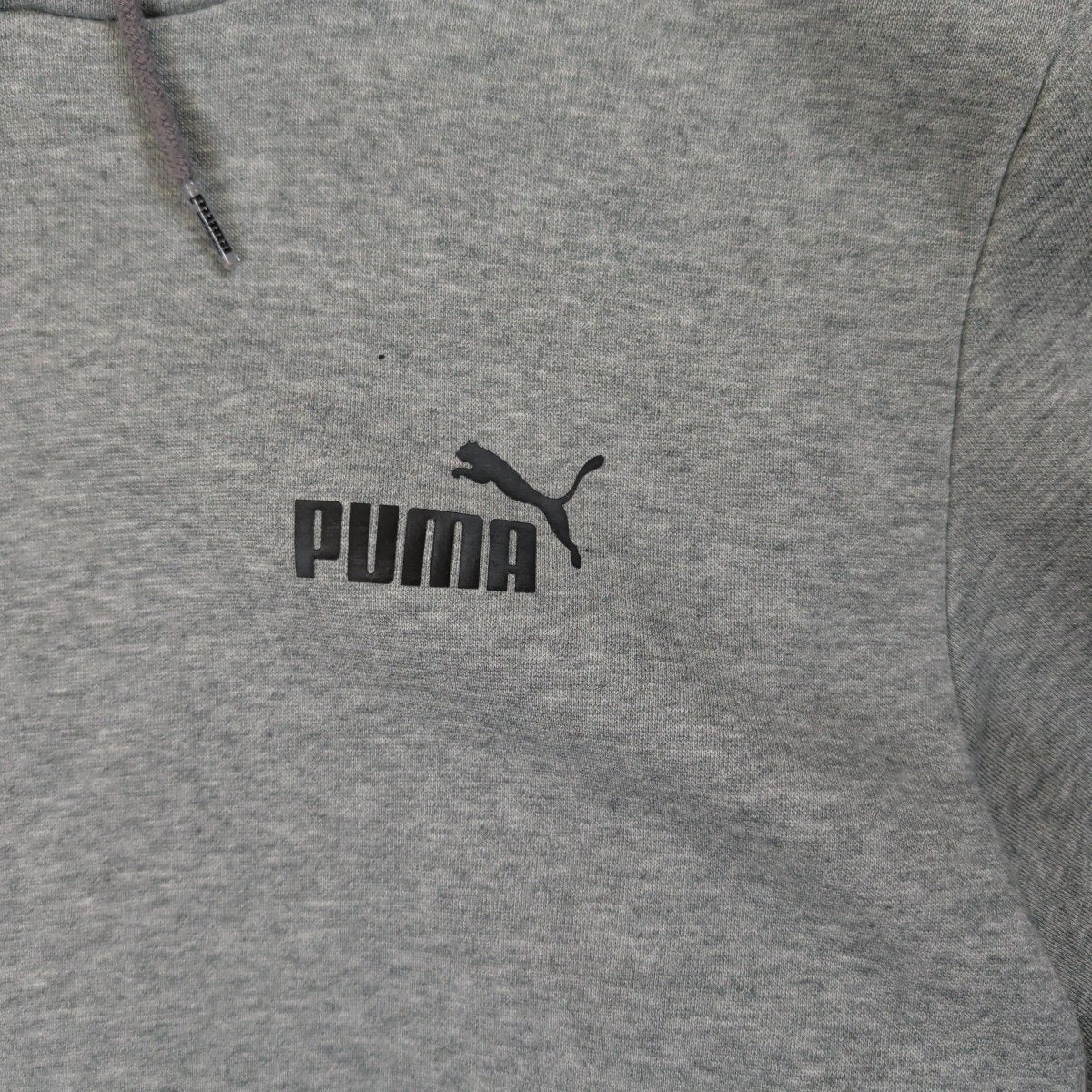 Puma Men's Logo Hoodie Size L Grey Cotton Blend Pullover Kangaroo Pocket – Hoodie product photo 3 | RewearableUK