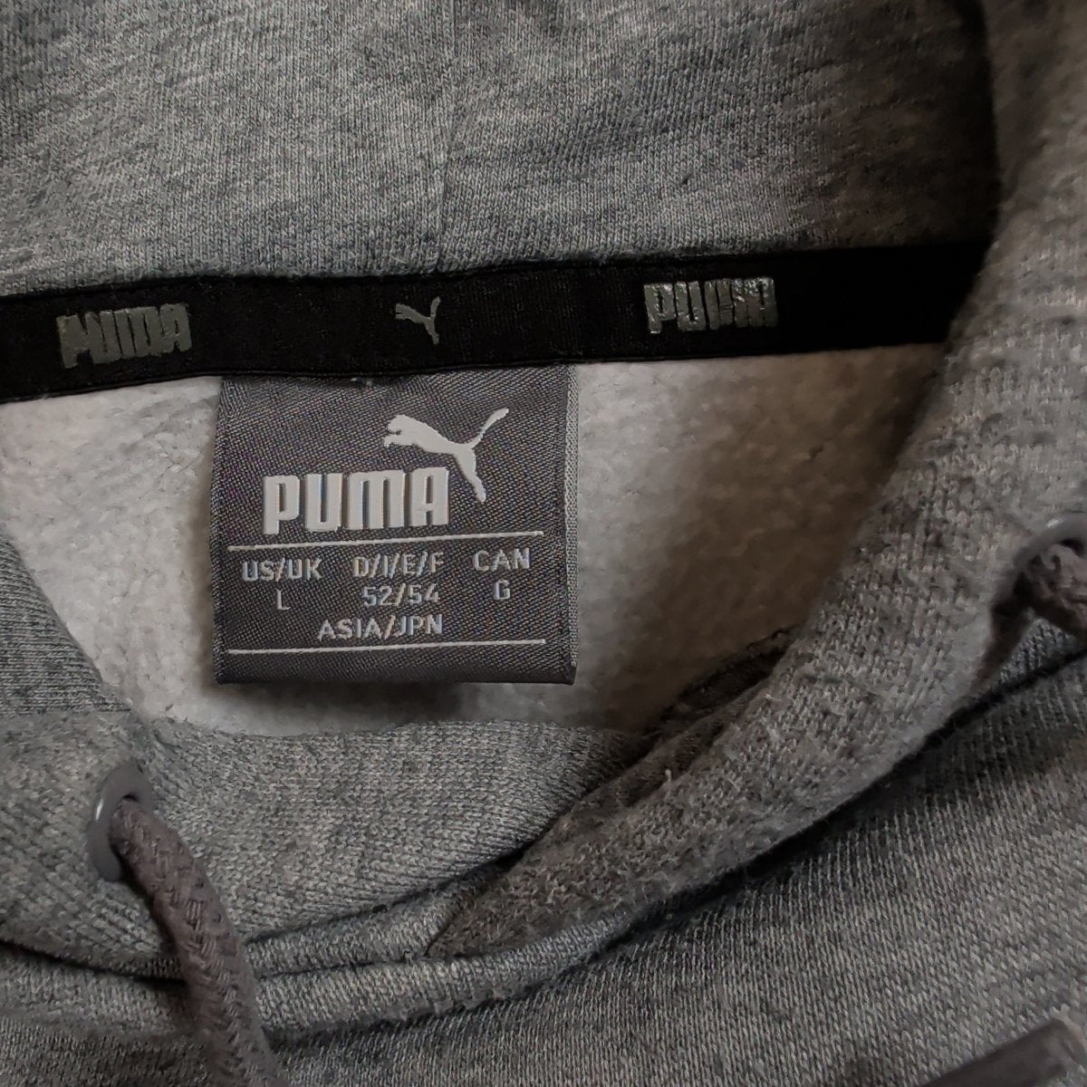 Puma Men's Logo Hoodie Size L Grey Cotton Blend Pullover Kangaroo Pocket – Hoodie product photo 5 | RewearableUK