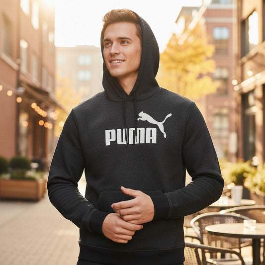 Puma Men's Pullover Hoodie in Dark Grey | Size UK 12 by PUMA – Sweater & Hoodie | RewearableUK