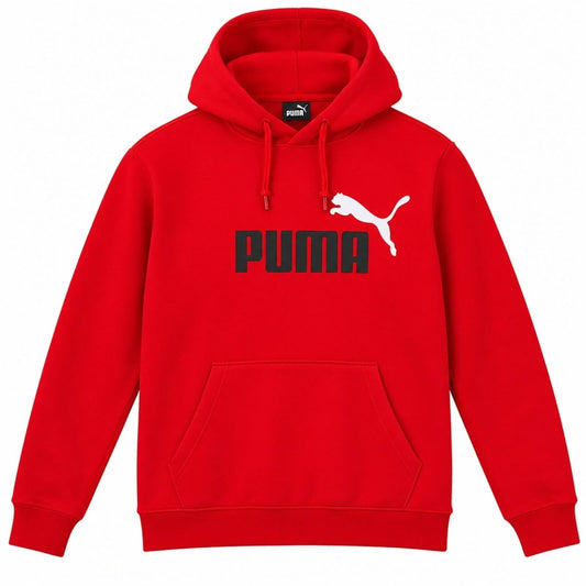Puma Mens Red Hoodie Size M Big Logo Print Pullover Kangaroo Pocket Sweatshirt – product photo 1 | RewearableUK