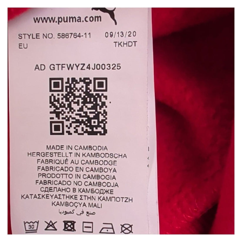 Puma Mens Red Hoodie Size M Big Logo Print Pullover Kangaroo Pocket Sweatshirt – product photo 8 | RewearableUK