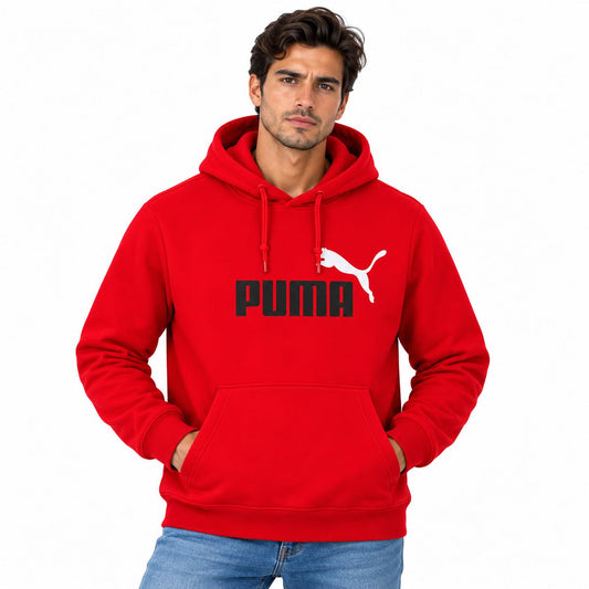 Puma Men's Red Logo Hoodie M Long Sleeve Kangaroo Pocket – Hoodie product photo 1 | RewearableUK