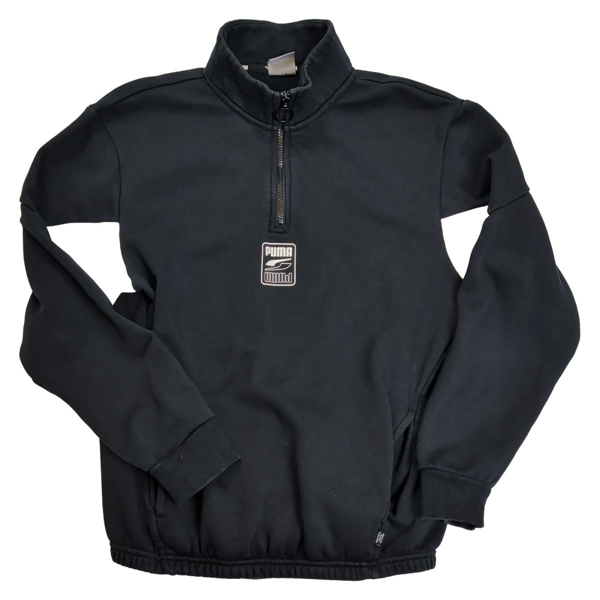 Puma Mens Sweatshirt M Black White Colour Block Polyester Half Zip – product photo 3 | RewearableUK