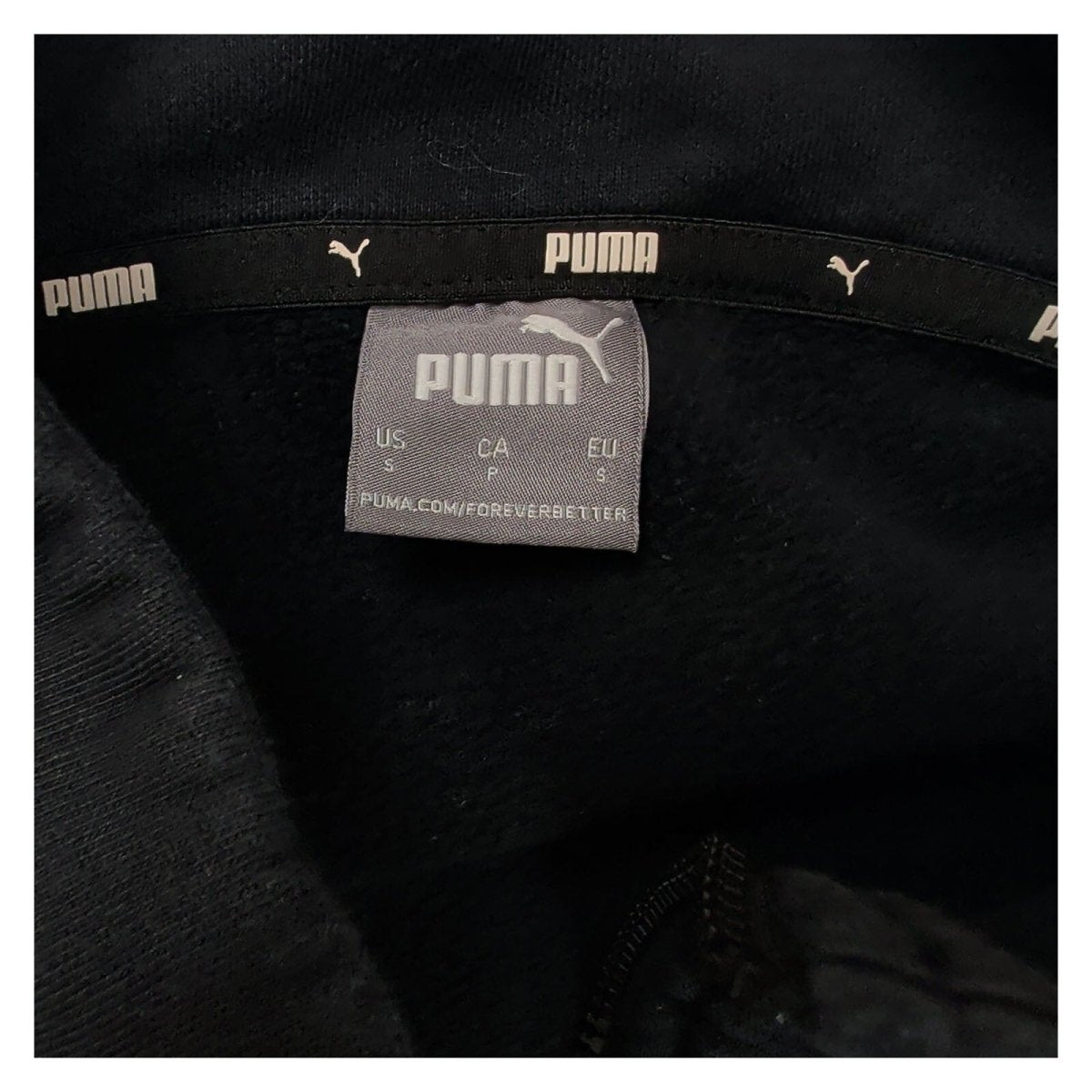 Puma Mens Sweatshirt M Black White Colour Block Polyester Half Zip – product photo 7 | RewearableUK