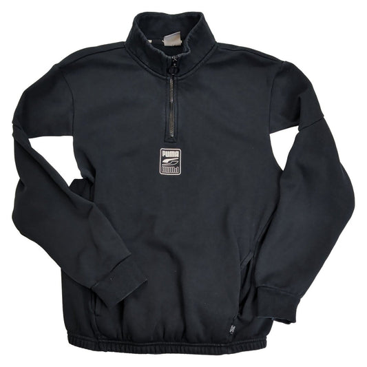 Puma Mens Sweatshirt M Black White Colour Block Polyester Half Zip – product photo 2 | RewearableUK