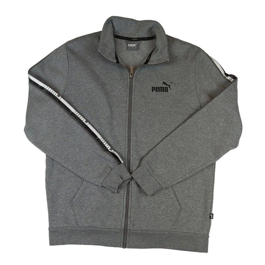 PUMA Puma Mens Sweatshirt Medium Grey Full Zip Hoodie Jumper Long Sleeve Cotton Top Sweater & Hoodie RewearableUK