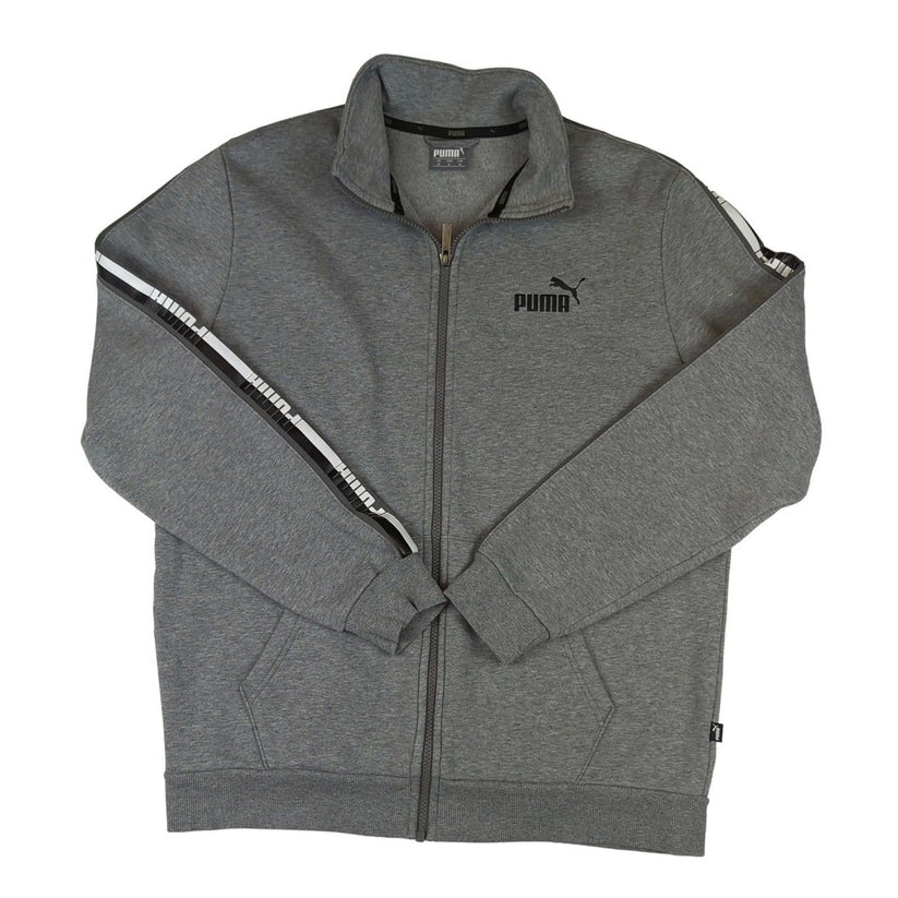 PUMA Puma Mens Sweatshirt Medium Grey Full Zip Hoodie Jumper Long Sleeve Cotton Top Sweater & Hoodie RewearableUK