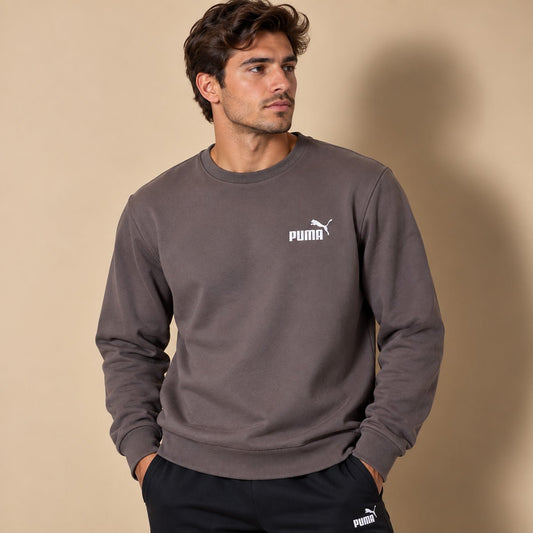 Puma Mens Sweatshirt S Grey Logo Printed – Sweater & Hoodie product photo 1 | RewearableUK