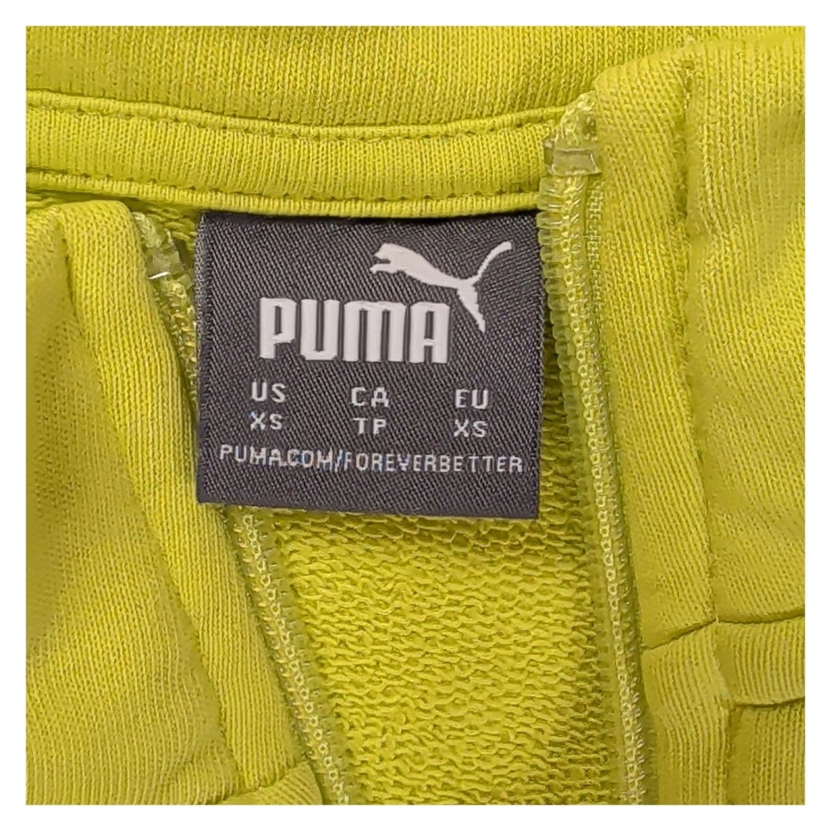 Puma Women's Cropped Sweatshirt XS Yellow Logo Printed Cotton Blend – product photo 3 | RewearableUK