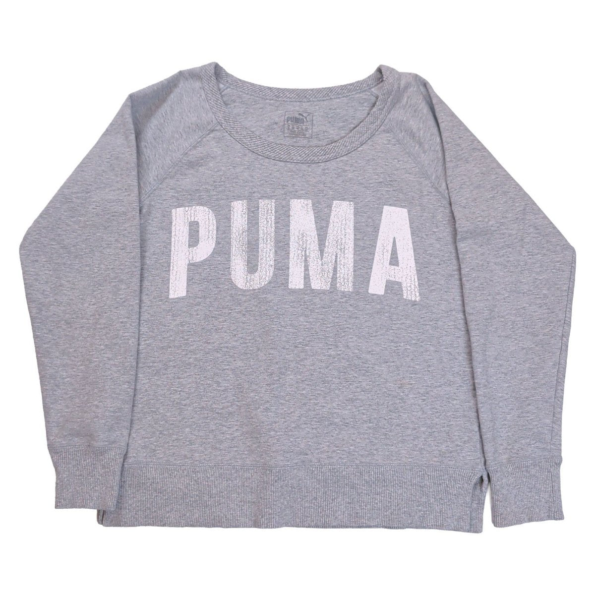 Puma Women's Sweatshirt Regular M Grey Printed Logo 68% Cotton 25% Polyester 7% – product photo 2 | RewearableUK