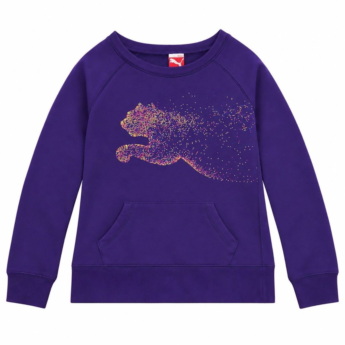 Puma Women's Sweatshirt XS Purple Glitter Cat Graphic – product photo 1 | RewearableUK