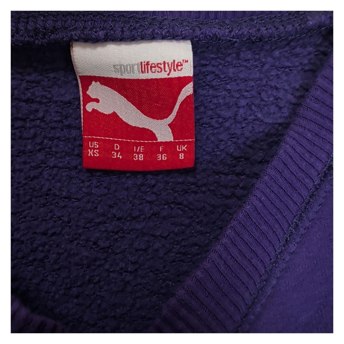 Puma Women's Sweatshirt XS Purple Glitter Cat Graphic – product photo 7 | RewearableUK