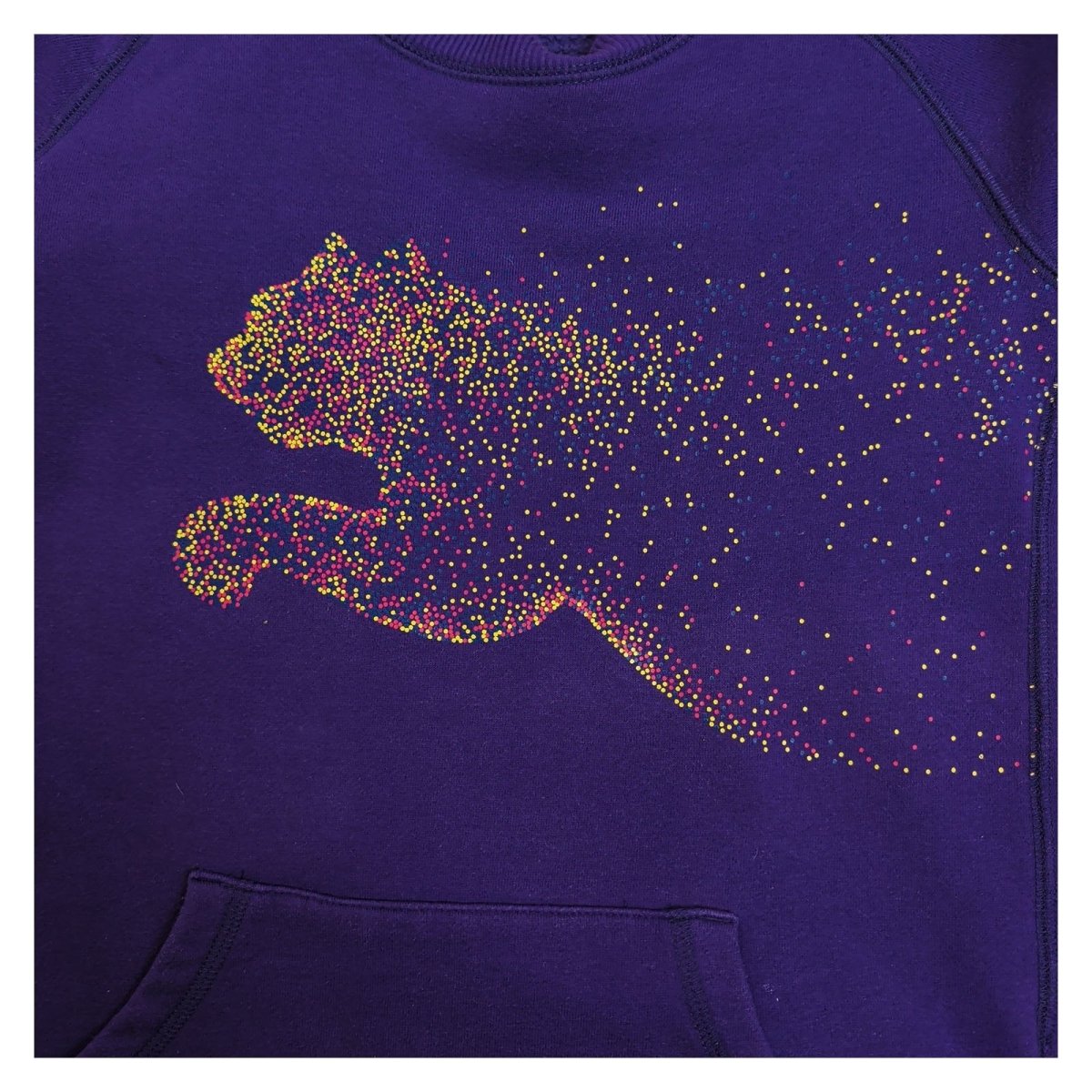 Puma Women's Sweatshirt XS Purple Glitter Cat Graphic – product photo 8 | RewearableUK