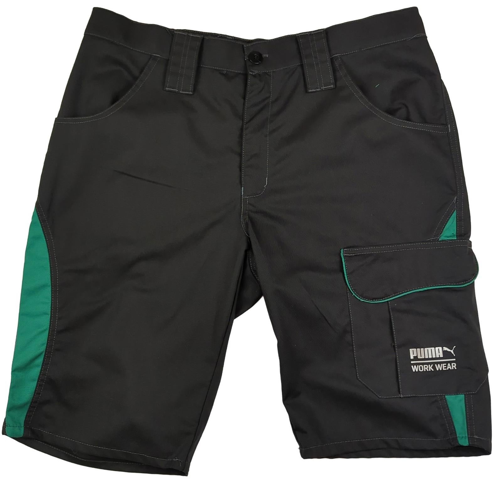 PUMA Puma Workwear Shorts Black Green Size 54 Mens Cargo Utility Durable Work Pants workear RewearableUK