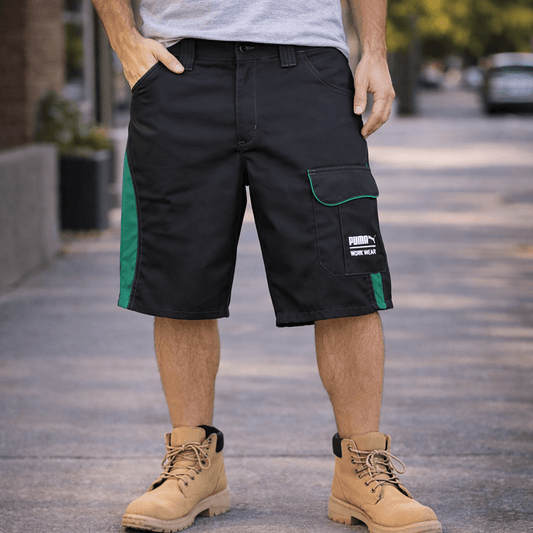 Puma Workwear Shorts Black Green Size 54 Mens Cargo Utility Durable Work Pants by PUMA – workear | RewearableUK