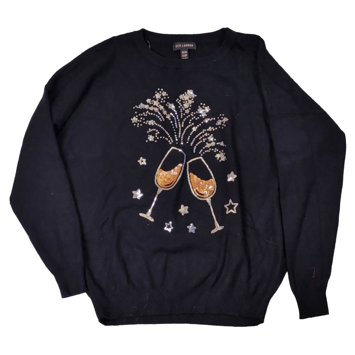 QED London Women's Champagne Sequin Jumper S/M Black – product photo 6 | RewearableUK