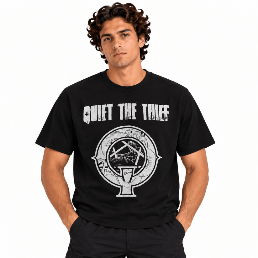 Quiet The Thief Band T-Shirt XL Black Gildan Heavy Cotton Snake Logo Rock Music – T-Shirt product photo 1 | RewearableUK