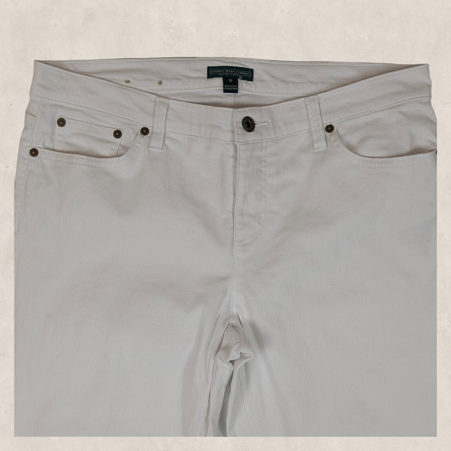 ralph lauren womens white modern skinny stretch cotton casual jeans size 10 by Lauren Ralph Lauren – | RewearableUK