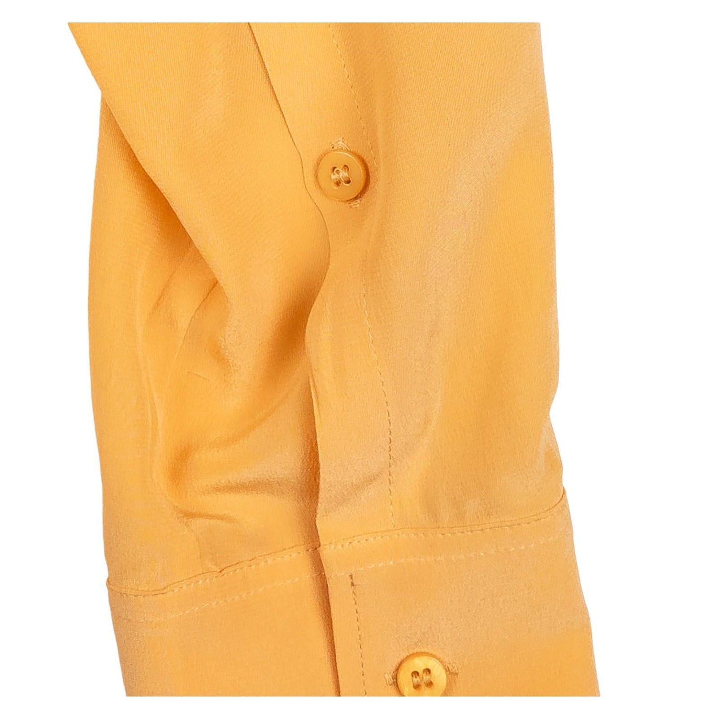 Reiss 100% Silk Shirt Blouse Size UK 8 Mustard Yellow Hidden Button Long Sleeve by Reiss – | RewearableUK