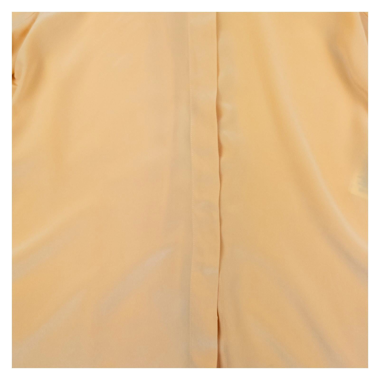 Reiss 100% Silk Shirt Blouse Size UK 8 Mustard Yellow Hidden Button Long Sleeve by Reiss – | RewearableUK