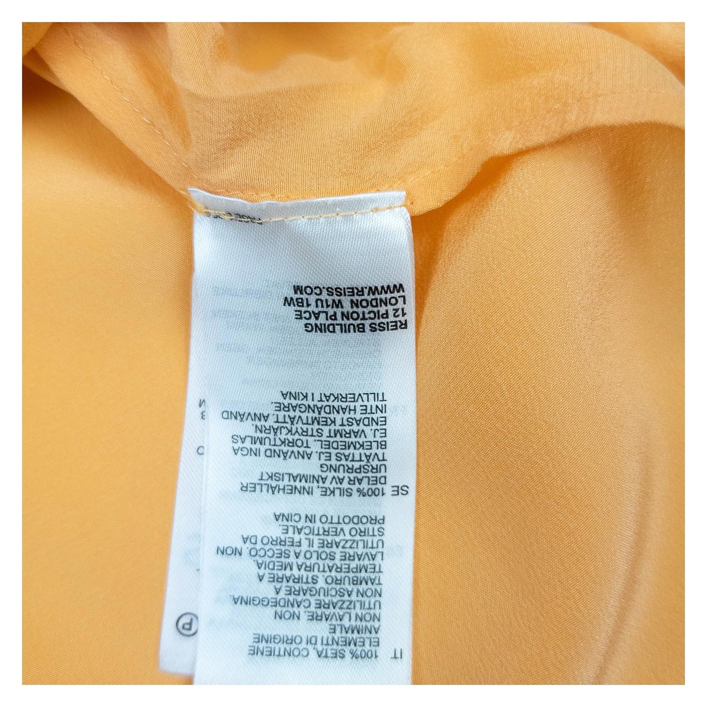 Reiss 100% Silk Shirt Blouse Size UK 8 Mustard Yellow Hidden Button Long Sleeve by Reiss – | RewearableUK