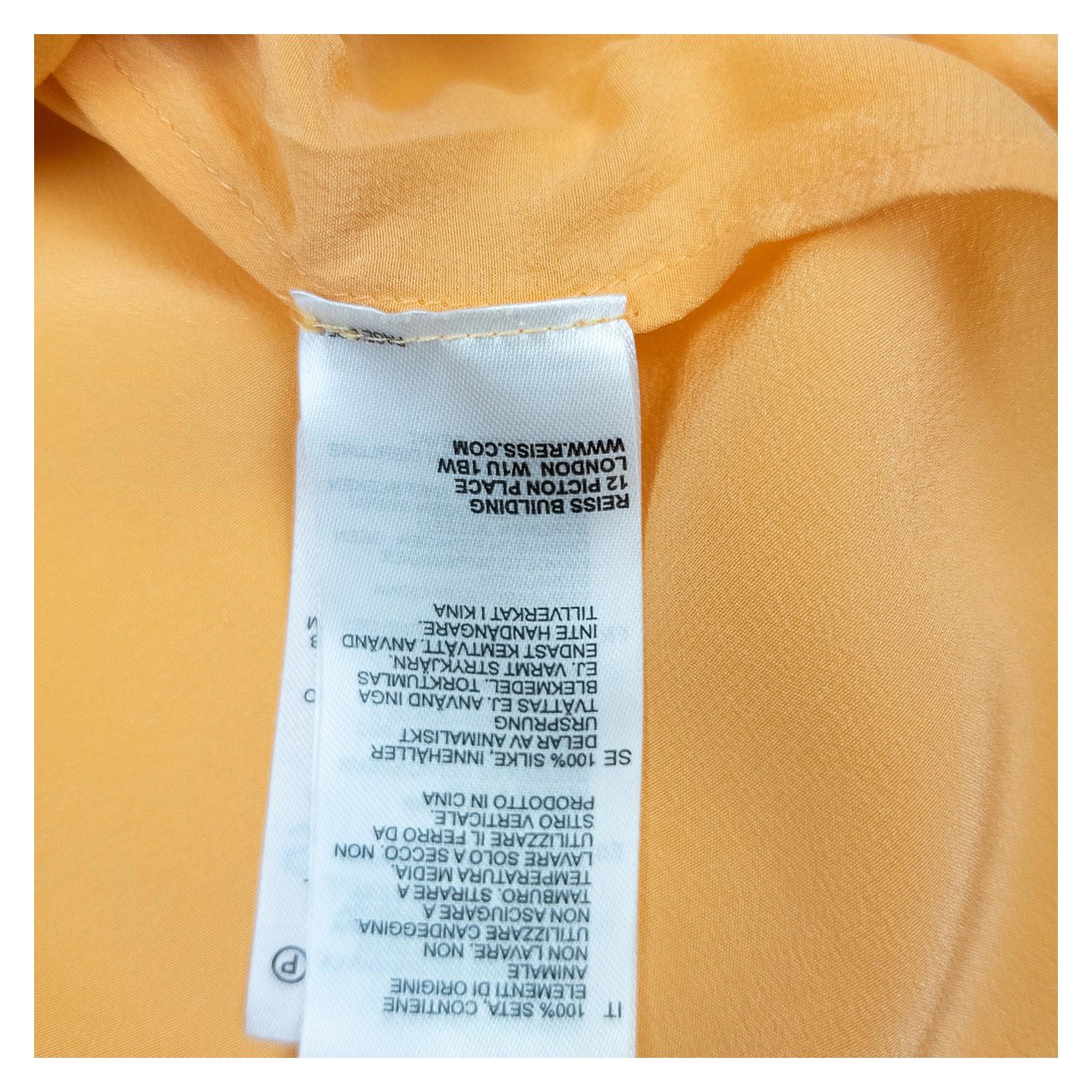 Reiss 100% Silk Shirt Blouse Size UK 8 Mustard Yellow Hidden Button Long Sleeve by Reiss – | RewearableUK