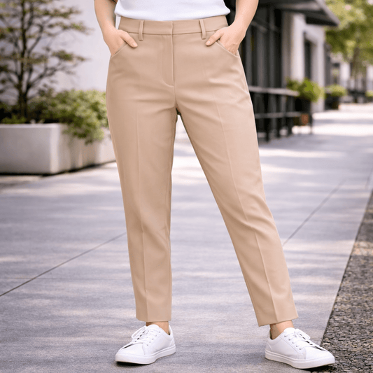 Reiss Beige Camel Tailored Slim Trousers Womens 10 by Reiss – trousers | RewearableUK