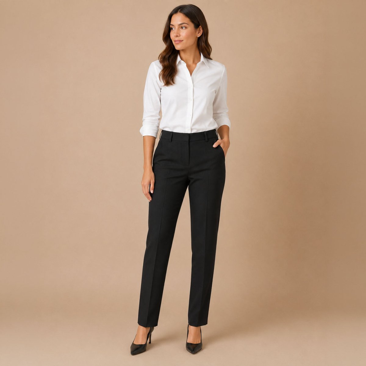 Reiss Black Smart Trousers UK 4R EU 32 Slim Straight Workwear by Reiss – | RewearableUK