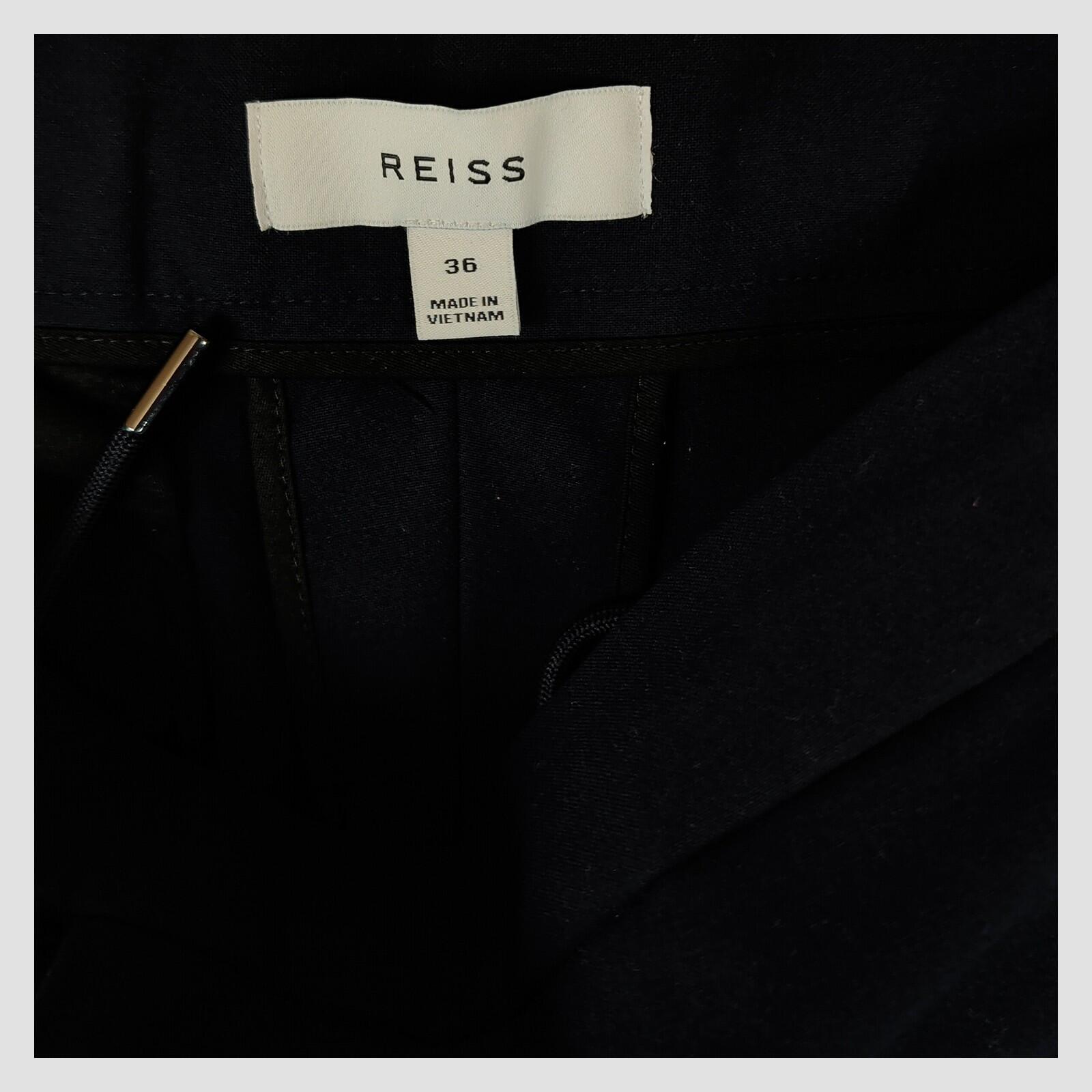 REISS Black Tailored Trousers Elastic Waist Smart UK 8 Slim Fit by Reiss – trousers | RewearableUK