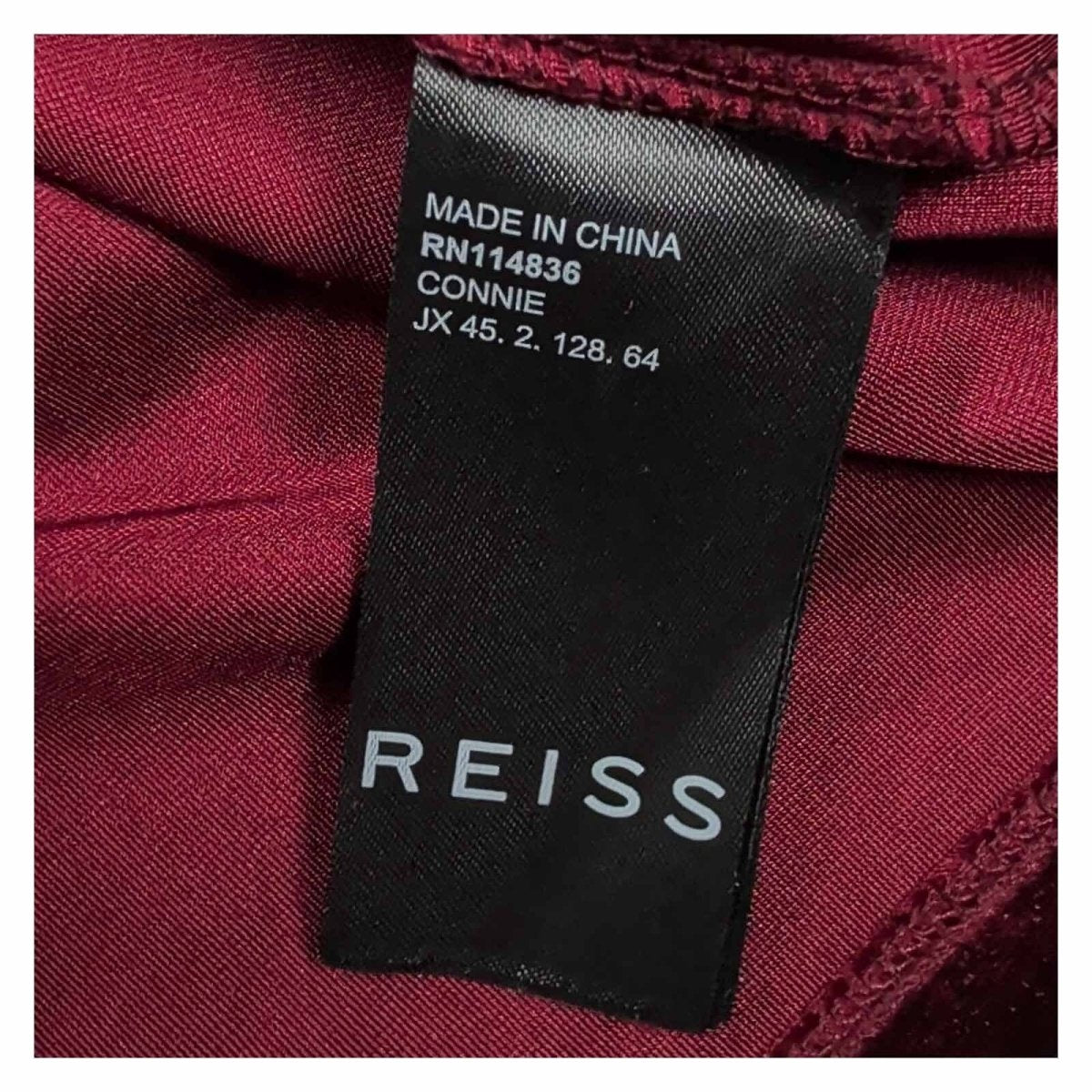 Reiss Connie Velvet Turtleneck Top Size L Burgundy Long Sleeve BNWT – product photo 5 | RewearableUK