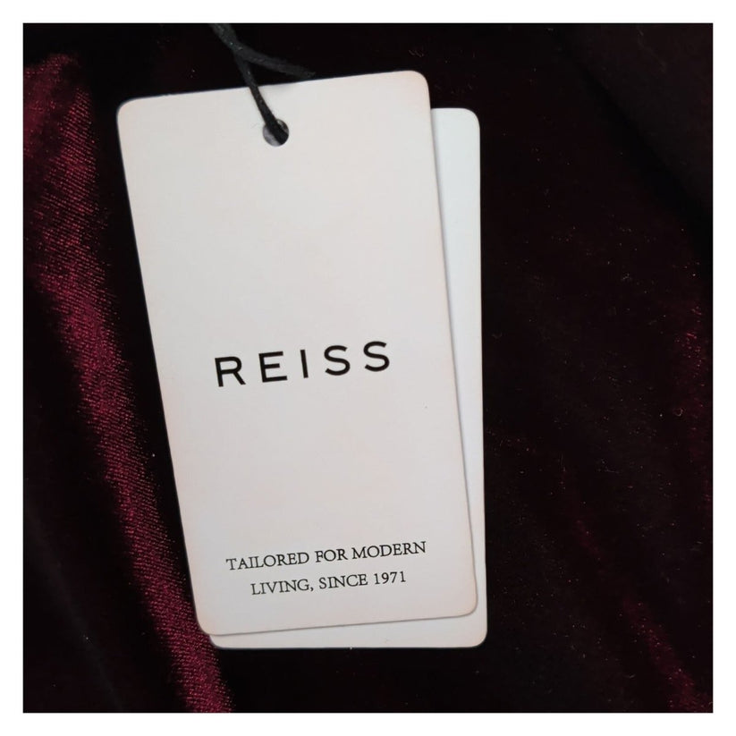 Reiss Connie Velvet Turtleneck Top Size L Burgundy Long Sleeve BNWT – product photo 4 | RewearableUK
