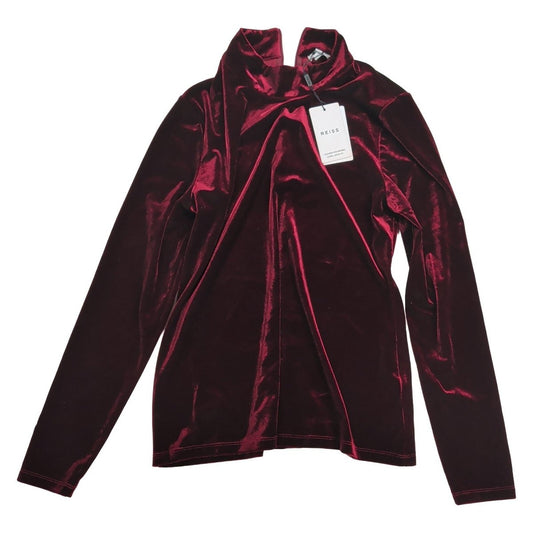 Reiss Connie Velvet Turtleneck Top Size L Burgundy Long Sleeve BNWT – product photo 1 | RewearableUK