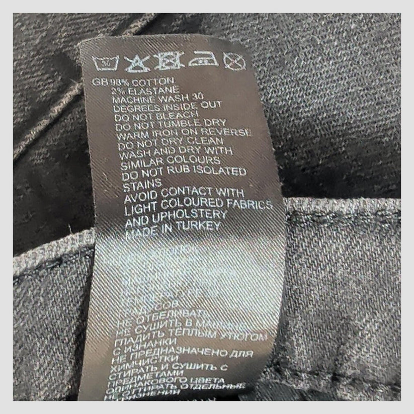 reiss denim mens black skinny jeans size 32 w32 slim fit casual pants by Reiss – JEANS | RewearableUK