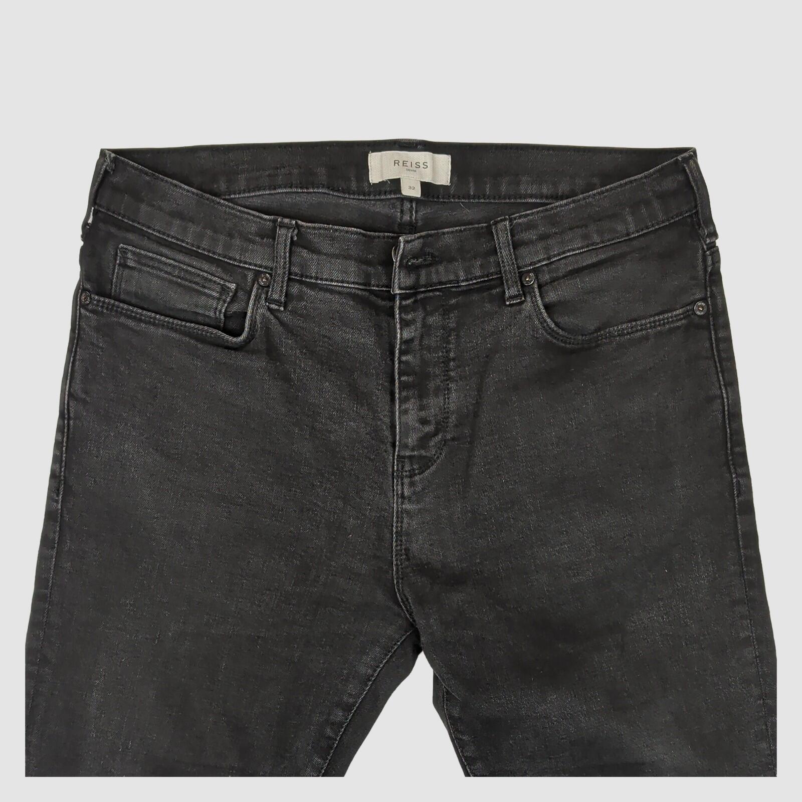 reiss denim mens black skinny jeans size 32 w32 slim fit casual pants by Reiss – JEANS | RewearableUK