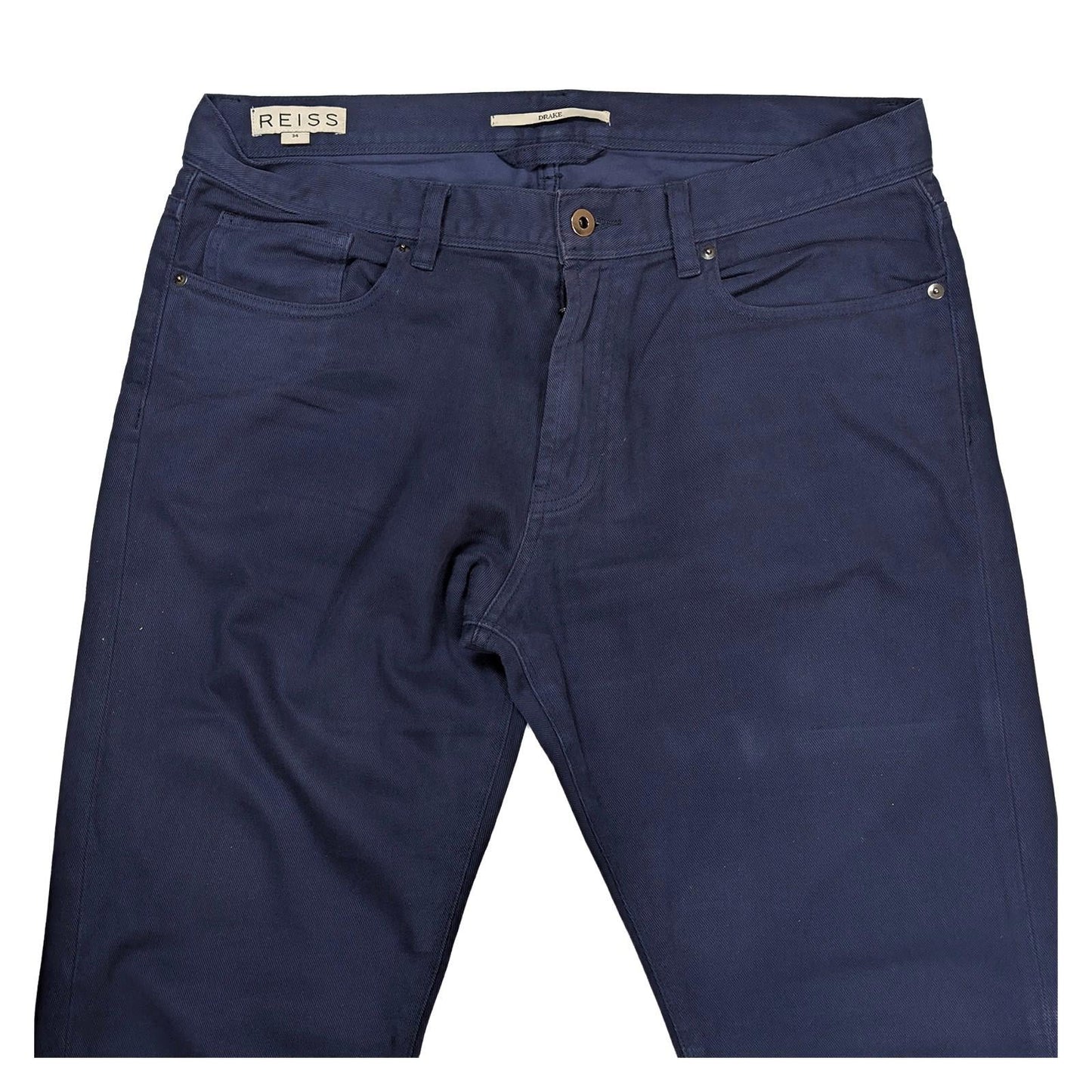 reiss drake mens trousers size 34 navy blue slim fit 5 pocket casual pants by Navy – | RewearableUK