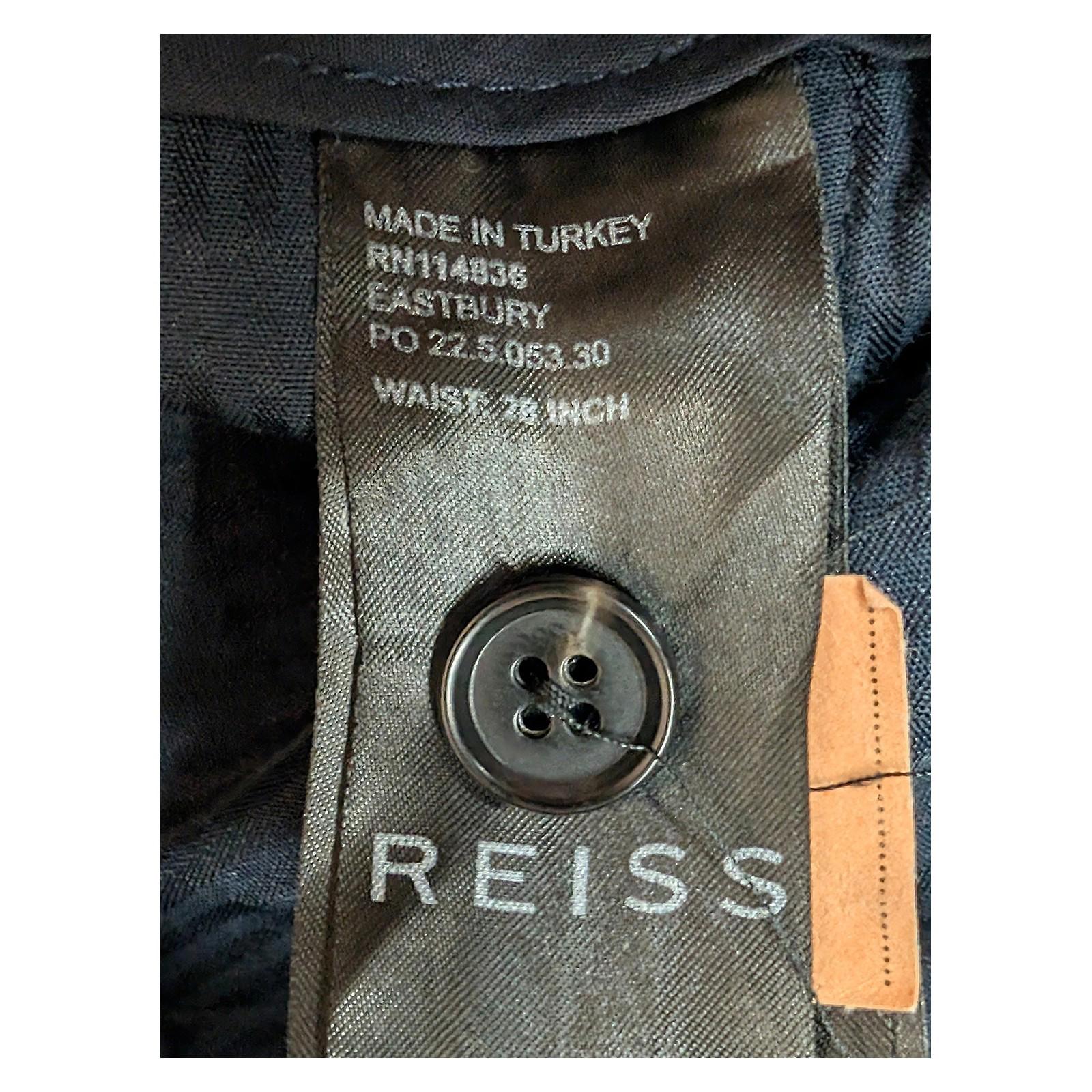reiss eastbury mens black stretch cotton chino trousers pants waist 28 by Reiss – | RewearableUK