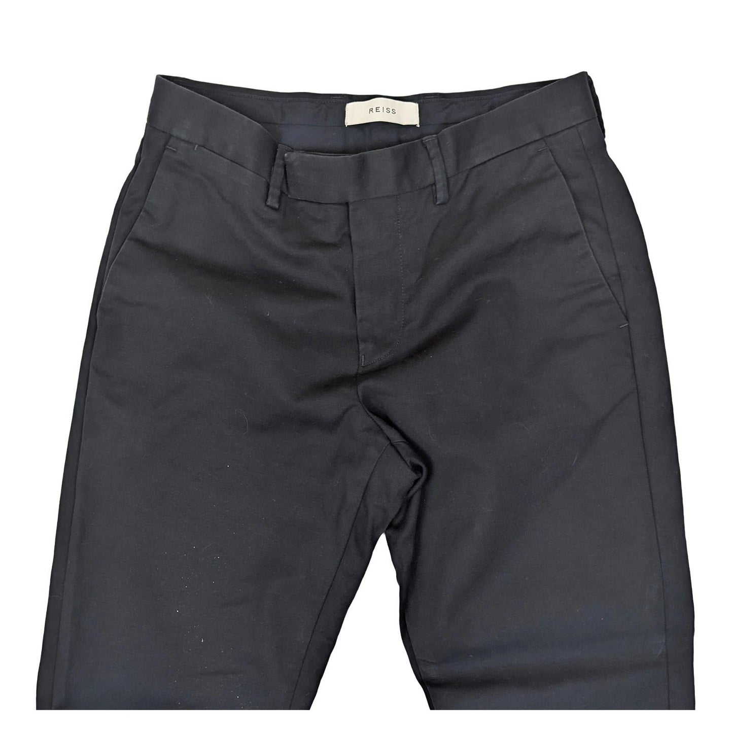 reiss eastbury mens black stretch cotton chino trousers pants waist 28 by Reiss – | RewearableUK