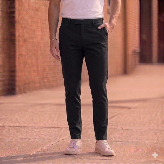 reiss eastbury mens solid black stretch cotton tailored chino trousers 28 by Reiss – JEANS | RewearableUK