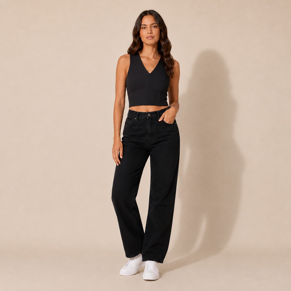 Reiss Helena Crop Top Size S Black Structured Zip Back – Top product photo 1 | RewearableUK