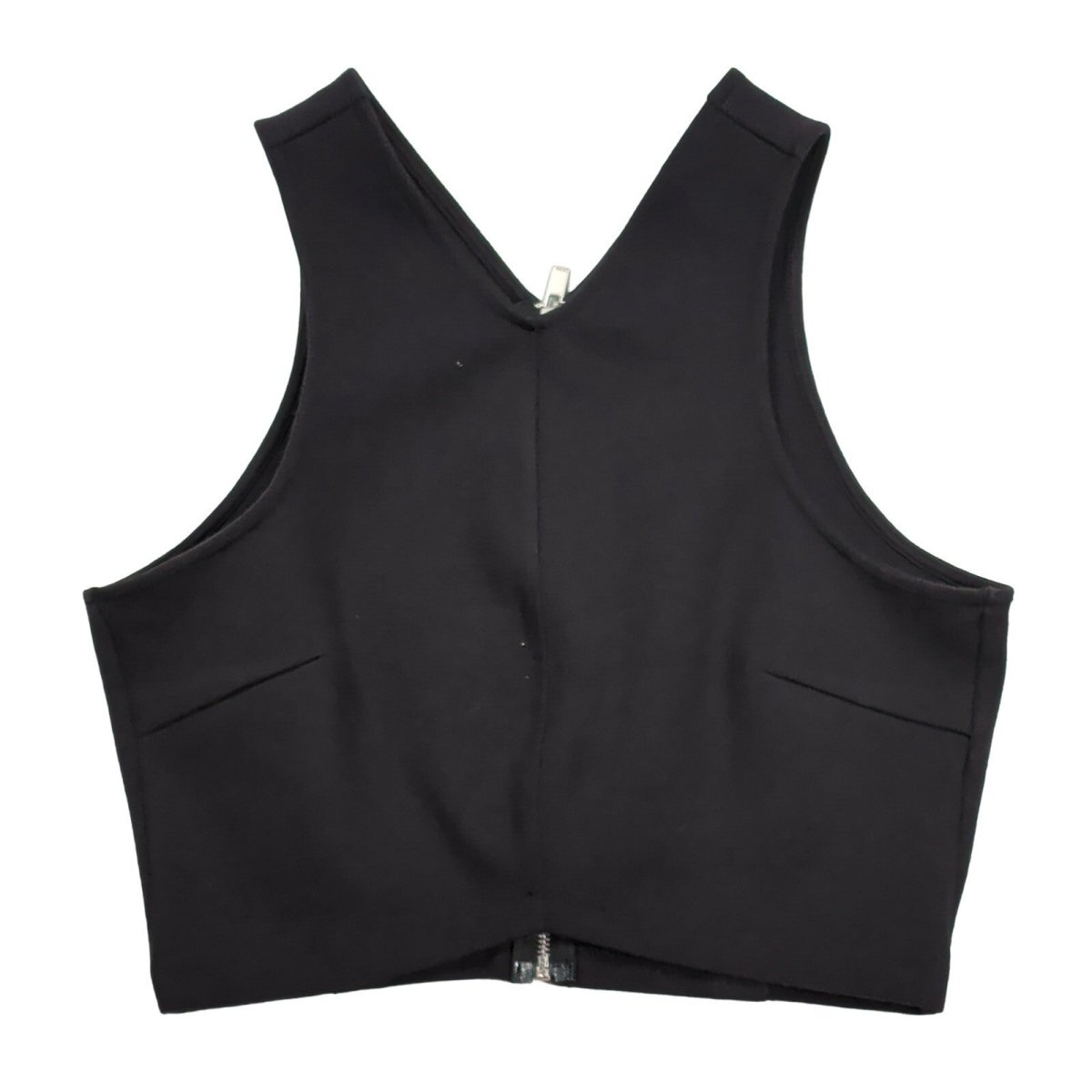 Reiss Helena Crop Top Size S Black V Neck Sleeveless Zip Back Structured – product photo 1 | RewearableUK