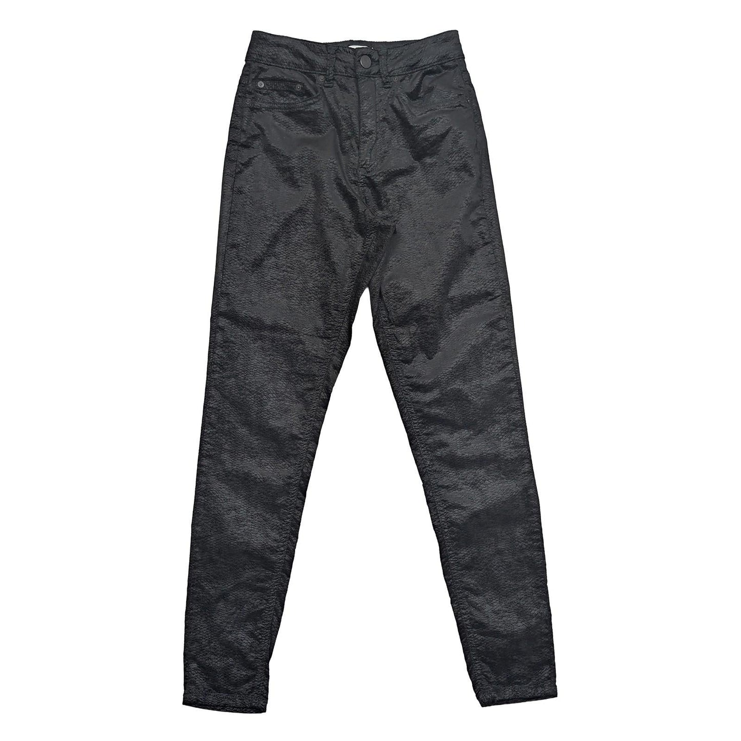 Reiss Helvin Black Snake Texture Trousers Women's W27 Skinny Coated Effect Jeans by Reiss – | RewearableUK