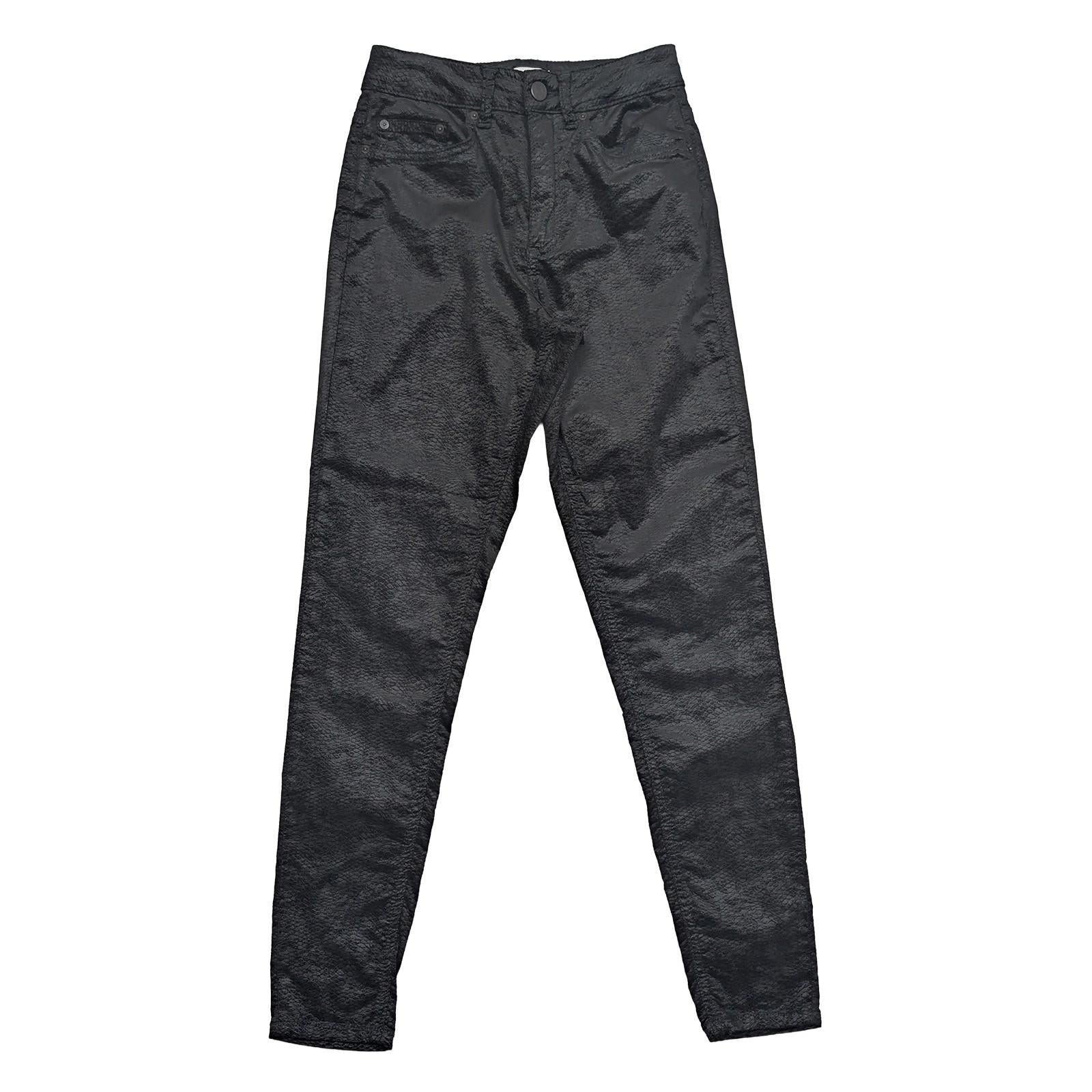 Reiss Helvin Black Snake Texture Trousers Women's W27 Skinny Coated Effect Jeans by Reiss – | RewearableUK