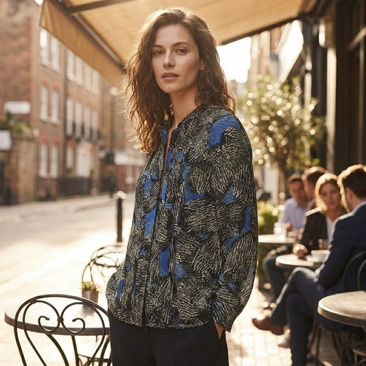 Reiss Lea Abstract Print Blouse Green Blue | Women's UK 8 by Reiss – blouse | RewearableUK