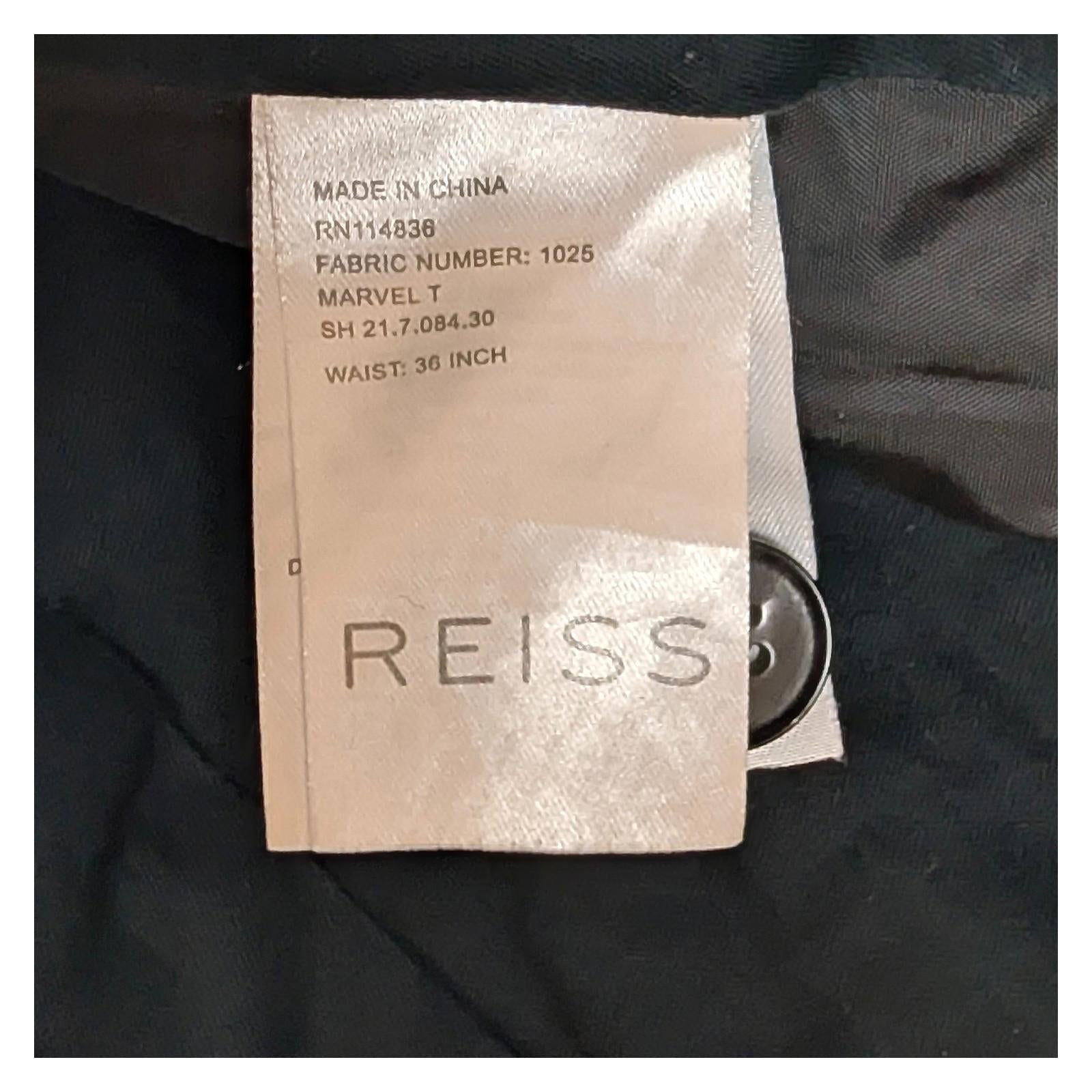 Reiss Marvel T Navy Check Wool Trousers Men's W36 Side Adjusters Tailored Suit by Reiss – | RewearableUK