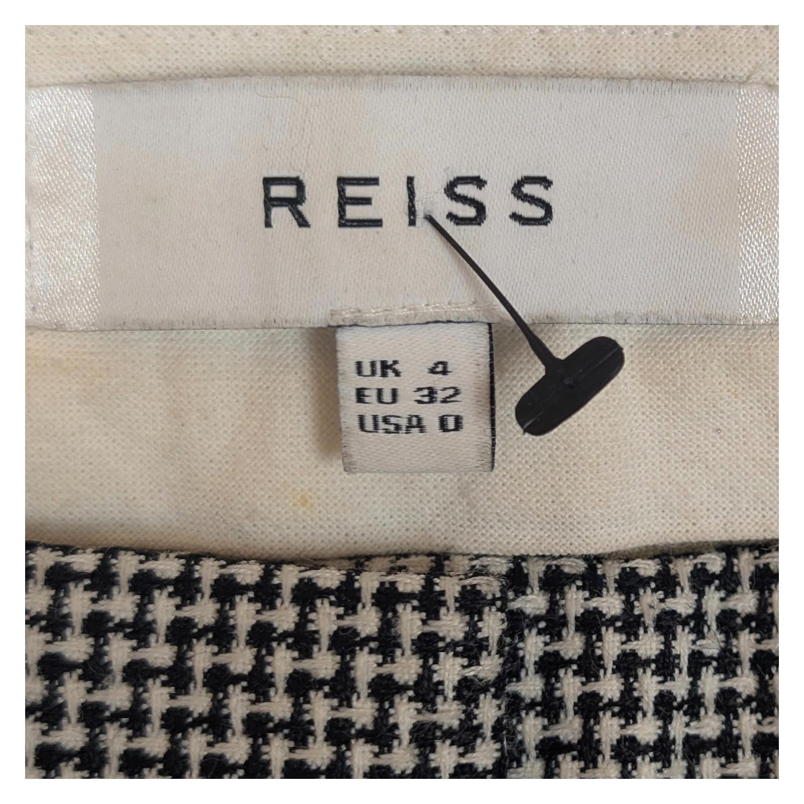 Reiss Maxine Trousers Women's Size UK 4 US 0 Houndstooth Check Cigarette Tailore by Reiss – | RewearableUK