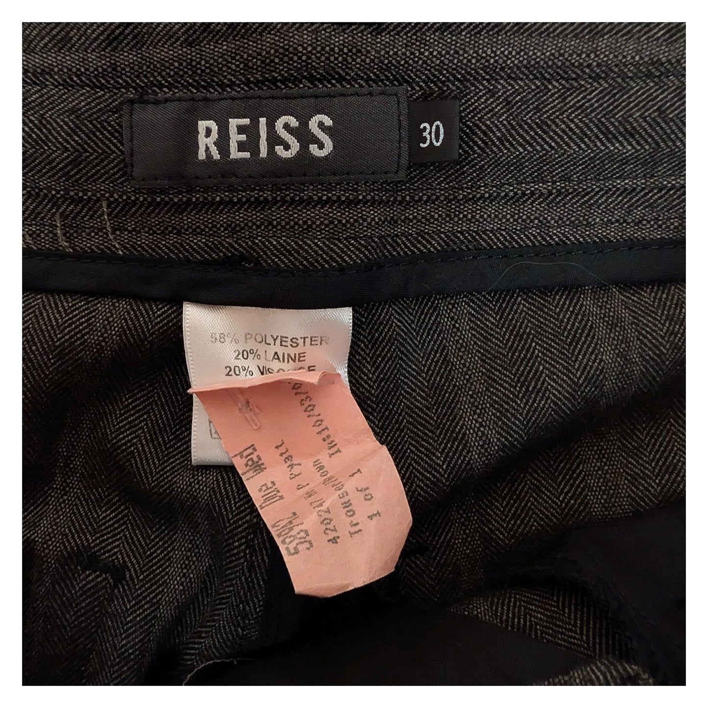 reiss men size 30 brown striped wool blend straight leg formal trousers pants by Reiss – | RewearableUK
