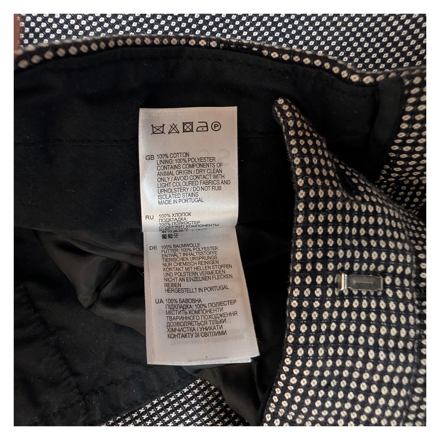 reiss mens geometric micro check cotton trousers waist 32 smart casual by Reiss – | RewearableUK