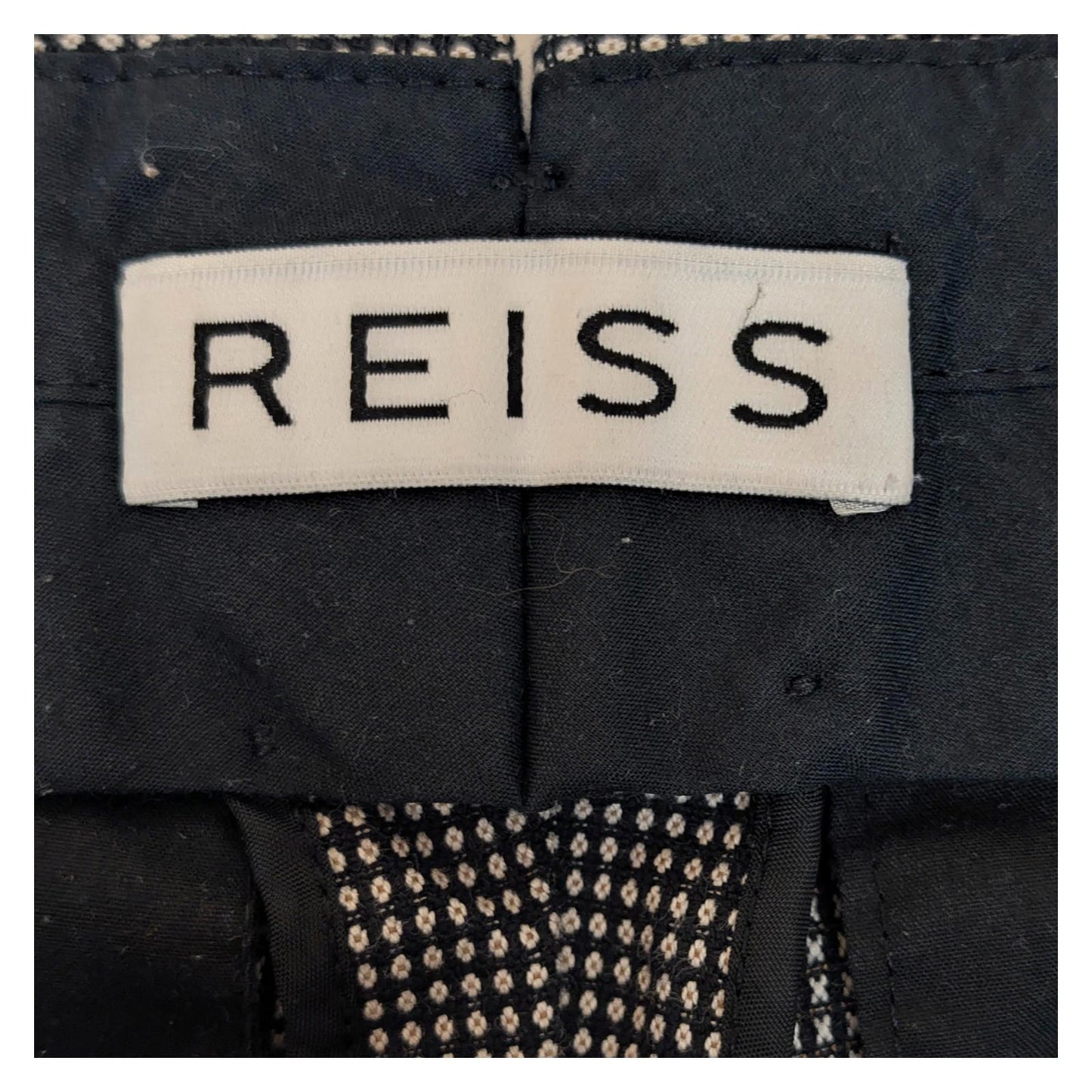reiss mens geometric micro check cotton trousers waist 32 smart casual by Reiss – | RewearableUK