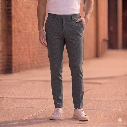 reiss mens geometric micro check tailored cotton trousers waist 32 by Reiss – JEANS | RewearableUK